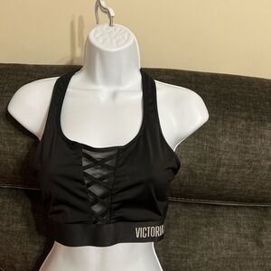 Victoria's Secret Black Mesh Detail Sports Bra